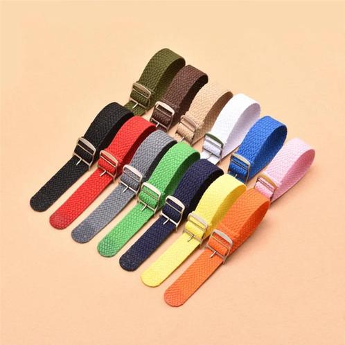Perlon horlogeband in  verschillende kleuren, Sieraden, Tassen en Uiterlijk, Overige Accessoires, Nieuw, Verzenden