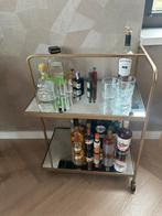 Goudkleurige messing drank trolley, Huis en Inrichting, Ophalen, Zo goed als nieuw