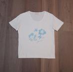 Stralend wit T-shirtje blauwe bloemenopdruk; Jackpot; Large, Wit, Maat 42/44 (L), Ophalen of Verzenden, Zo goed als nieuw