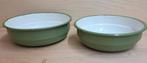 Reseda groene nestschalen - 2 stuks, Antiek en Kunst, Antiek | Emaille, Ophalen of Verzenden