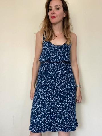 Blauwe lange jurk - print / bloemenprint - H&M- 34/XS beschikbaar voor biedingen