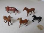 Jaren 20/30 BRITAINS Ltd. LEAD (LOOD) FARM HORSES 5 X., Antiek en Kunst, Antiek | Speelgoed, Ophalen of Verzenden