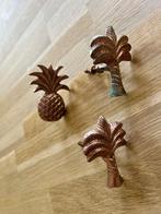 Drie deurknoppen messing ananas/palmboom, Huis en Inrichting, Ophalen of Verzenden, Gebruikt