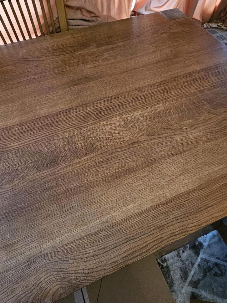 Bruine Eettafel met 6 Stoelen, Huis en Inrichting, Tafels | Eettafels, Gebruikt, 100 tot 150 cm, 150 tot 200 cm, Vijf personen of meer