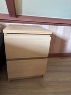 Twee Malm nachtkastjes van Ikea, Minder dan 45 cm, Zo goed als nieuw, Hout, 55 tot 70 cm