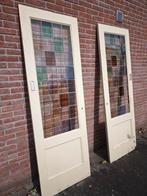 2 schuifdeuren met glas-in-lood 67.5×200, Doe-het-zelf en Verbouw, Deuren en Horren, Ophalen, Gebruikt, Binnendeur, Glas