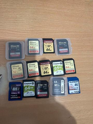 Diverse SD Kaarten - SanDisk, Transcend, Kingston, Lexar beschikbaar voor biedingen