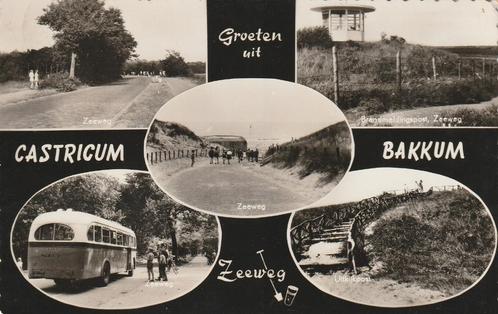 BAKKUM CASTRICUM Zeeweg Nago Bus Groeten, Verzamelen, Ansichtkaarten | Nederland, Ongelopen, Noord-Holland, 1940 tot 1960, Verzenden