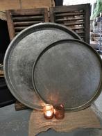 Grote zinken dienbladen 
55cm €16,50 p.s., Ophalen of Verzenden, Nieuw, Rond, Metaal