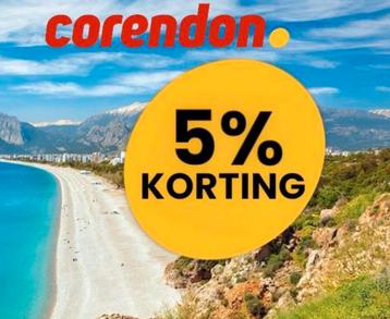 Kortingscode 5 % bij Corendon! Scheelt veel euro’s beschikbaar voor biedingen