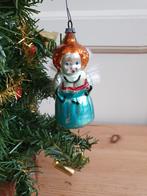 Oude antieke glazen kerstbal engel boekje + vleugels kerst, Diversen, Ophalen of Verzenden, Gebruikt