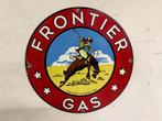 Frontier Gas emaille reclamebord, Ophalen of Verzenden, Gebruikt, Reclamebord