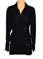 BLK DNM blouse, transparante blousetop, tuniek, zwart, Mt. S, Verzenden, Zwart, Zo goed als nieuw, Maat 36 (S)