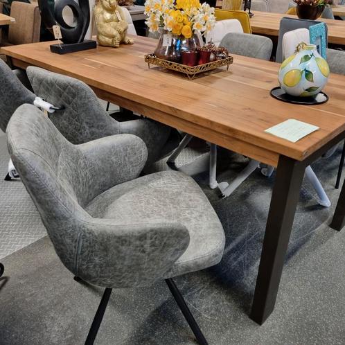 Eetkamerstoelen Brian Microleder licht grijs Henders Hazel, Huis en Inrichting, Stoelen, Nieuw, Vijf, Zes of meer stoelen, Metaal