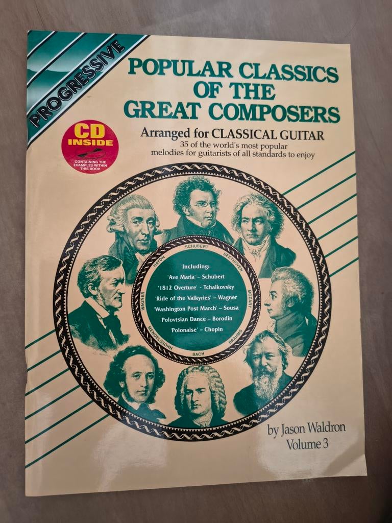 Popular classics of the great composers 3 guitar met cd, Muziek en Instrumenten, Klassiek, Les of Cursus, Ophalen of Verzenden