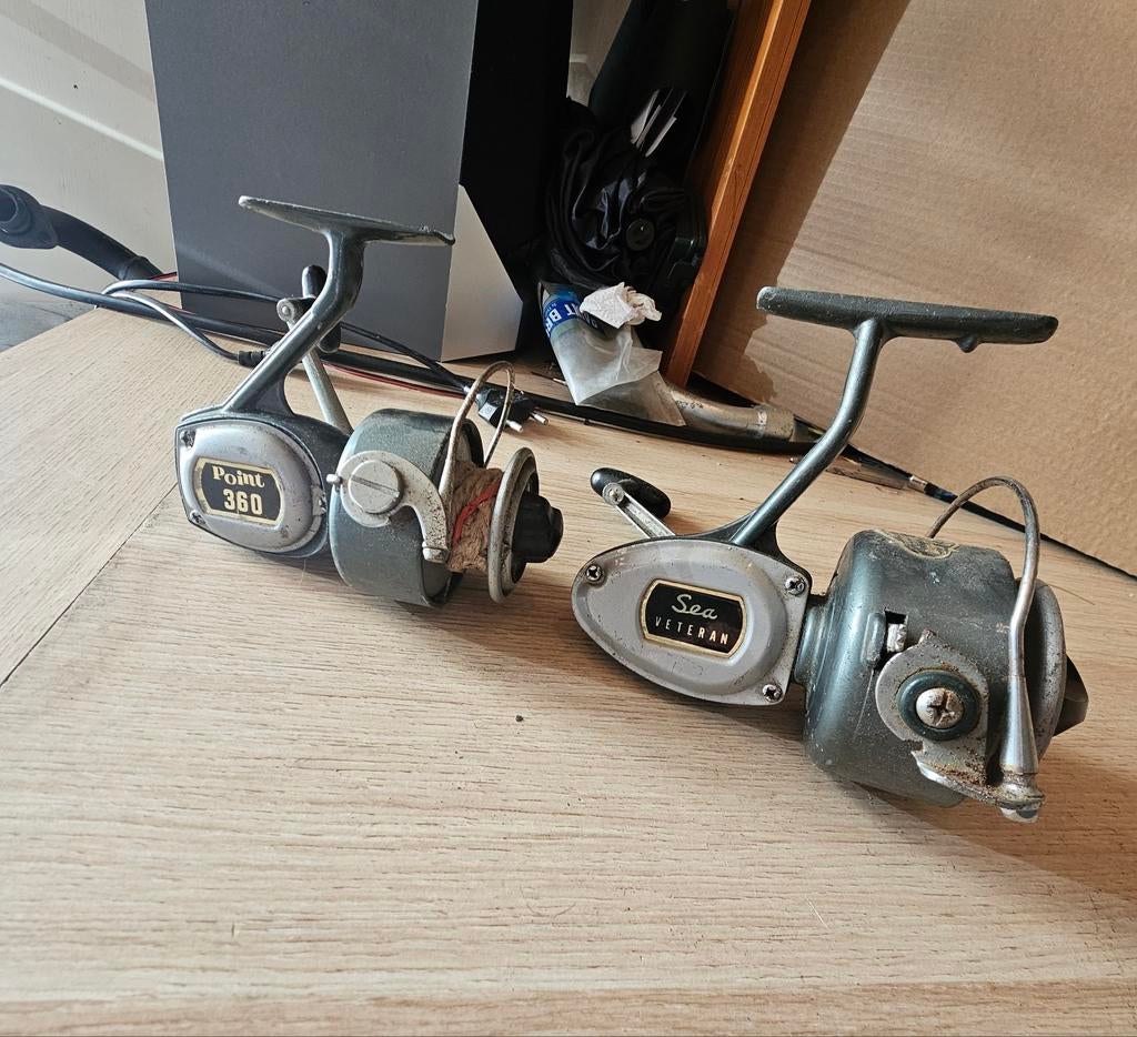 Vintage vismolens – Point 360 & Sea Veteran – werken goed, Ophalen of Verzenden, Gebruikt, Molen