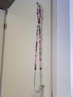 Lange ketting - Miss Etam -- roze / zilverkleurig (nieuw!), Overige materialen, Verstelbaar, Nieuw, Ophalen of Verzenden