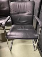 Zwarte lederen stoel(en), Ophalen, Gebruikt, Zwart, Leer