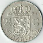 Nederland 2½ gulden, 1964  Koningin Juliana Zilver munt, Zilver, 2½ gulden, Koningin Juliana, Losse munt