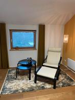 Luxe ikea POANG stoel + voetenbank + bijzettafeltjes, Ophalen, Zo goed als nieuw, 50 tot 75 cm, Leer