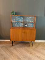 Vintage retro midcentury  houten kast met Van Gogh print, Huis en Inrichting, Kasten | Dressoirs, Ophalen, Met deur(en), 100 tot 150 cm