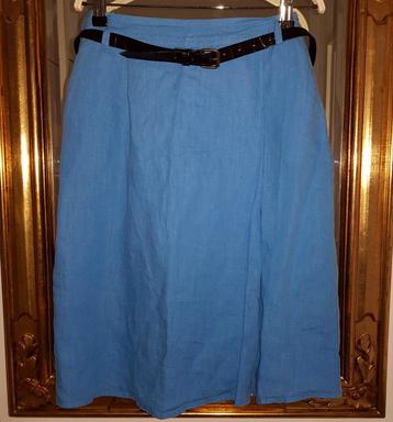 Nieuwe blauwe linnen rok L skirt 40 Barnett & Barnett  beschikbaar voor biedingen