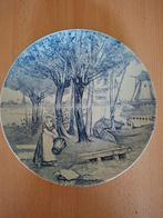 Delfts Blauw Bord - Boerenlandschap, Antiek en Kunst, Ophalen of Verzenden