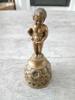 Antieke Bronzen Bel met Jongen/manneke pis, Antiek en Kunst, Ophalen of Verzenden, Brons