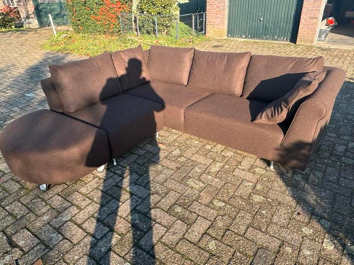 Hoekbank Paul Hofstede met hocker, Huis en Inrichting, Banken | Complete zithoeken, Zo goed als nieuw, Stof, Ophalen