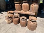 Grote Nepalese potten, Huis en Inrichting, Woonaccessoires | Vazen, Overige materialen, Gebruikt, Overige kleuren, Ophalen of Verzenden