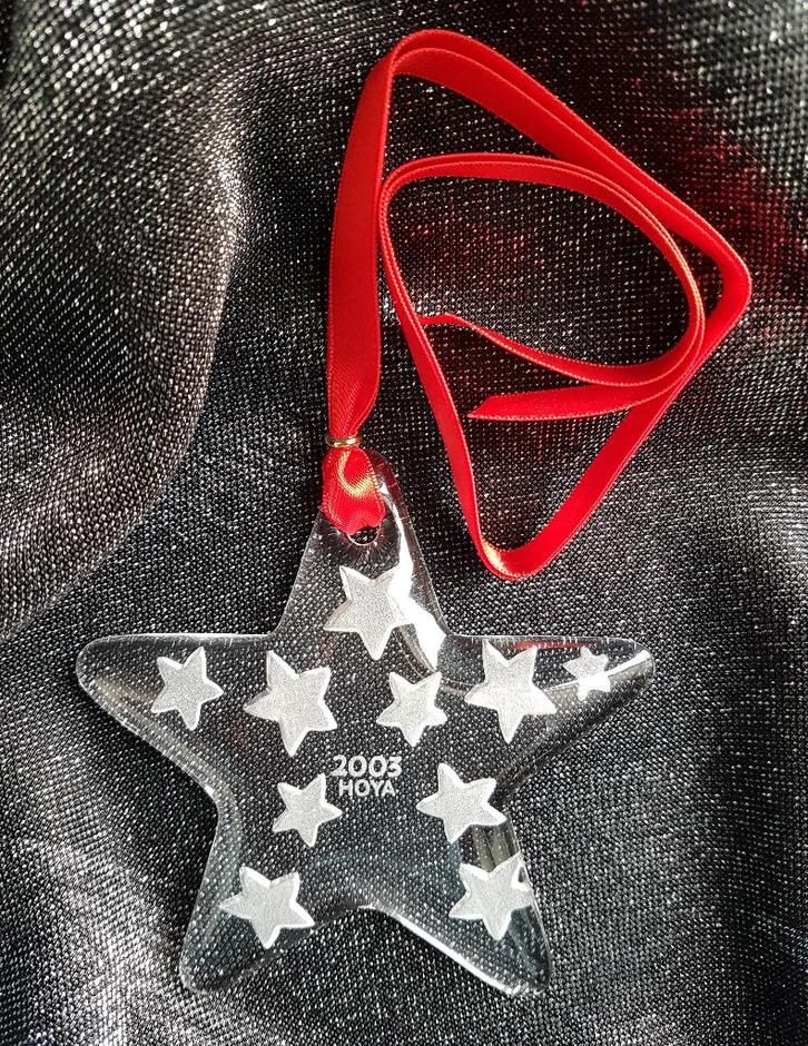 Hoya kerstster 2003 kerstornament kristal geen Swarovski, Diversen, Kerst, Nieuw, Ophalen of Verzenden