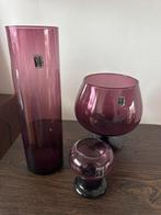 Euroglas Aubergine Vazen Lot - Handgemaakt, Ophalen of Verzenden