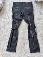 Gothic Broek met Riemen en Ringdetails, Kleding | Dames, Broeken en Pantalons, Aderlass, Zwart, Ophalen of Verzenden, Zo goed als nieuw
