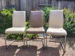 6 Leren eetkamerstoelen Henders & Hazel, Huis en Inrichting, Ophalen, Wit, Leer, Zo goed als nieuw