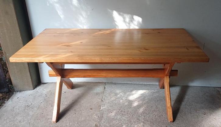 Vintage grenen tiroler tafel zeer stevig 165 x 85 cm, Huis en Inrichting, Tafels | Eettafels, Zo goed als nieuw, 50 tot 100 cm