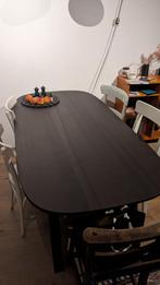 Ovale tafel donker hout, 100 tot 150 cm, 150 tot 200 cm, Zo goed als nieuw, Ophalen