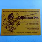 Oude sticker.  Muziekinstrumenten Dijkman bv. Amsterdam., Verzamelen, Ophalen of Verzenden, Zo goed als nieuw