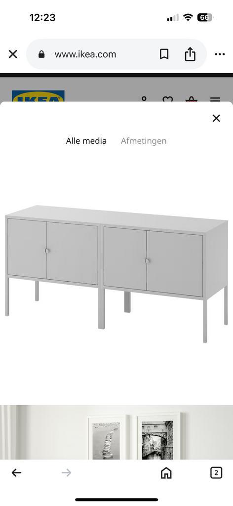 *Twee losse stalen lixhult IKEA kastencombinatie*, Huis en Inrichting, Kasten | Dressoirs, Gebruikt, 100 tot 150 cm, 25 tot 50 cm