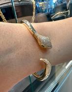 14k gouden Slangen armband met smaragd, Sieraden, Tassen en Uiterlijk, Armbanden, Ophalen of Verzenden, Nieuw, Goud