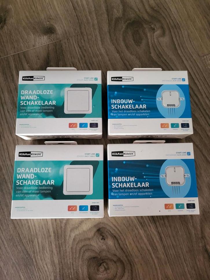 KlikAanKlikUit Schakelaars - Draadloos & Inbouw, Doe-het-zelf en Verbouw, Elektra en Kabels, Nieuw, Overige typen, Ophalen