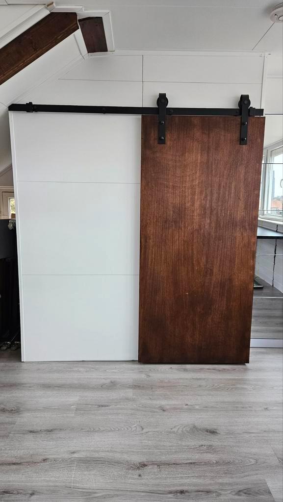 'Barn' schuifdeur en ophangsysteem, Doe-het-zelf en Verbouw, Deuren en Horren, Zo goed als nieuw, Binnendeur, 215 cm of meer, Schuifdeur