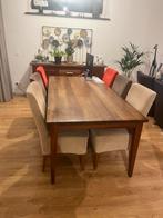 Tafel en stoelen te koop (Hans Daalder), Ophalen, Gebruikt, 4 tot 6 stoelen