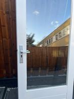 Hardhouten Buitendeur met Dubbelglas, Doe-het-zelf en Verbouw, Deuren en Horren, Ophalen, Gebruikt, 80 tot 100 cm, Buitendeur