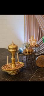 Antieke Bukhoor Houder met Tafeltjes Set Goudkleurig Decorat, Antiek en Kunst, Ophalen of Verzenden