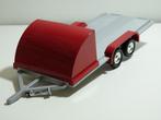 Autoworld 1:18 grijs-rode autotrailer met opbouw. OPRUIMING, Nieuw, Overige merken, Overige typen, Ophalen of Verzenden