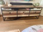 TV meubel, Ophalen, 100 tot 150 cm, Teakhout, Zo goed als nieuw