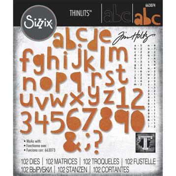 Sizzix Tim Holtz Thinlits Alphanumeric CutOut Lower #663074 beschikbaar voor biedingen