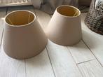 Beige ronde fluwele lampenkappen, Ophalen of Verzenden, Zo goed als nieuw, Beige, Rond