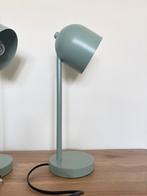 2 Groene Tafellampen - Nachtkastlampjes, Huis en Inrichting, Lampen | Tafellampen, Ophalen, Zo goed als nieuw, Metaal, Minder dan 50 cm