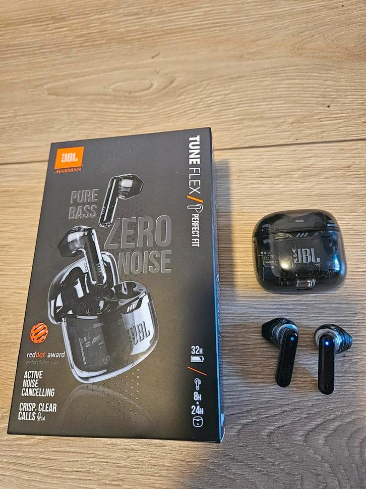 JBL oortjes Tune Flex Ghost, Telecommunicatie, Mobiele telefoons | Oordopjes, Zo goed als nieuw, In oorschelp (earbud), Bluetooth